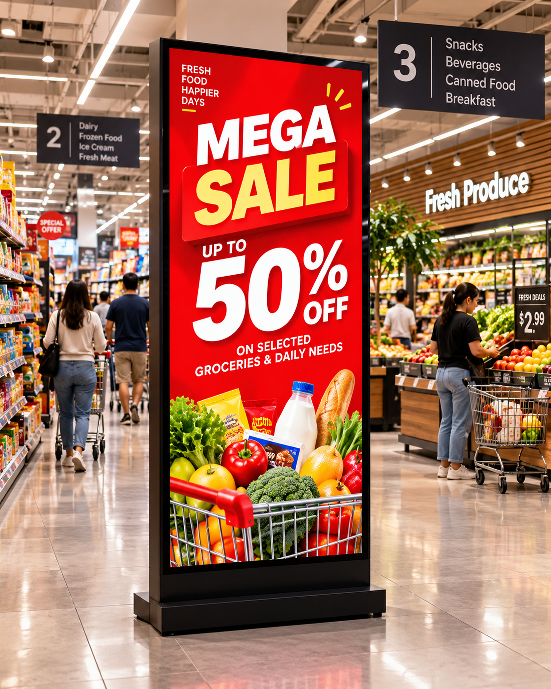 Digital signage for a retail store