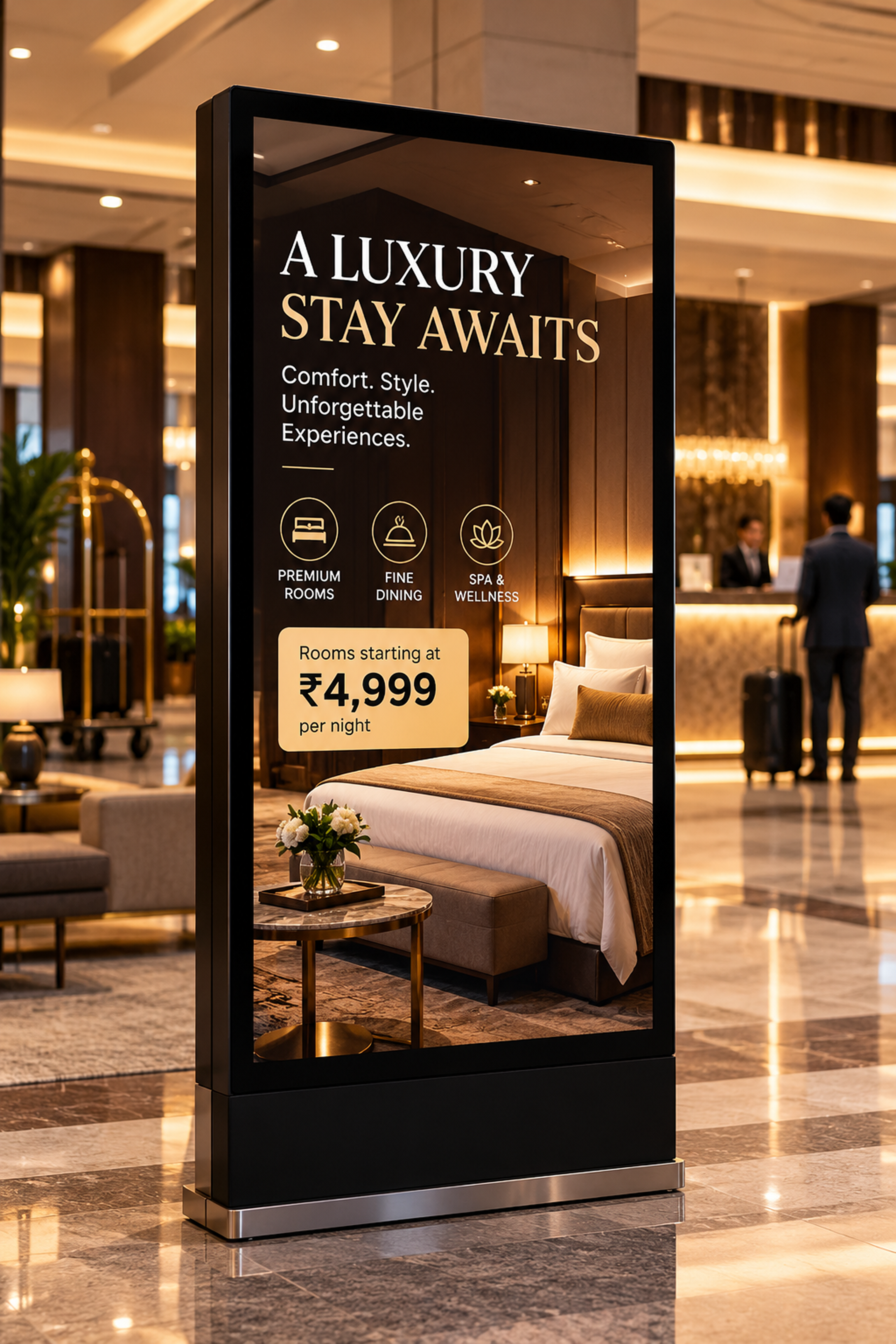 Digital signage for a hotel