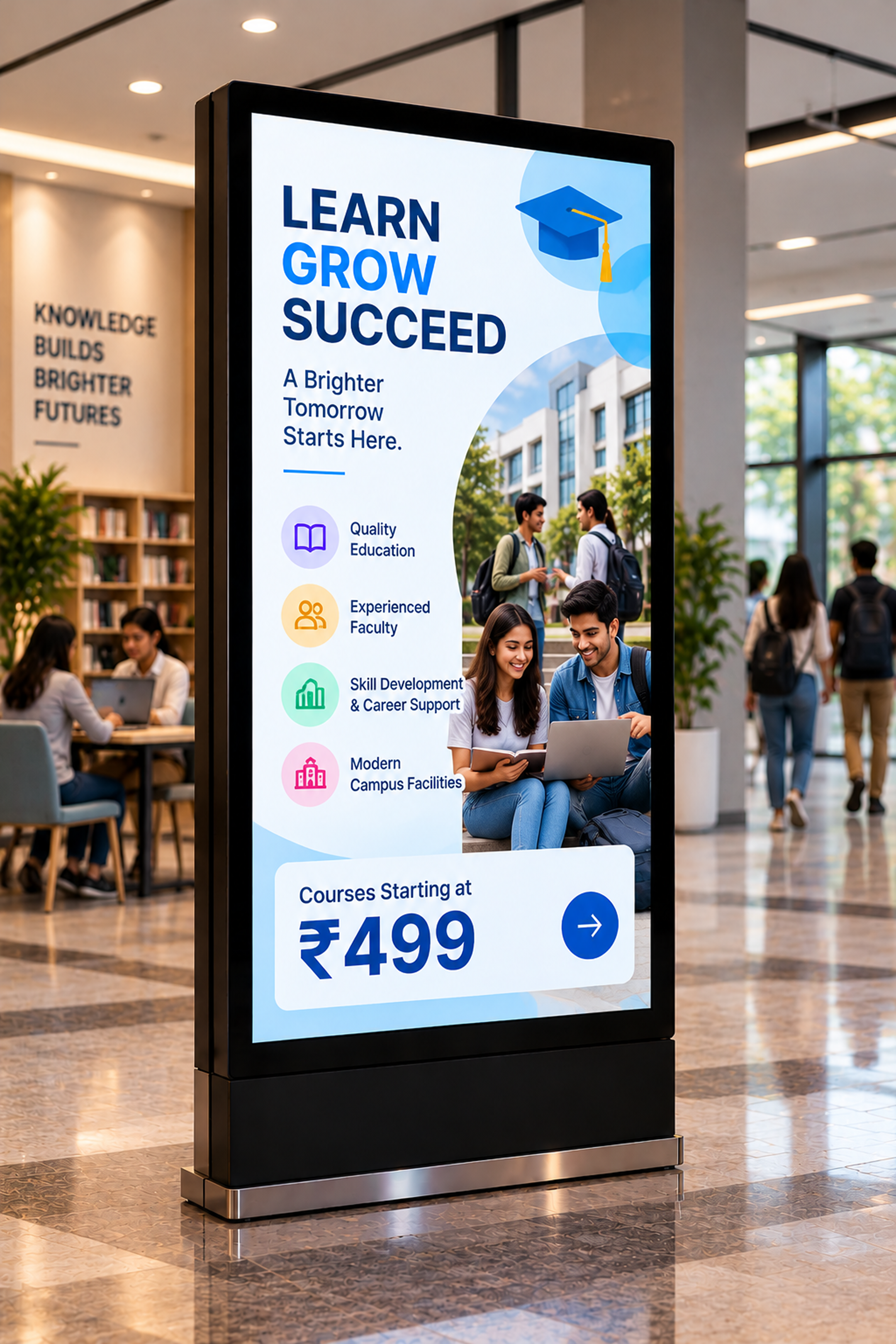 Digital signage for an institutes